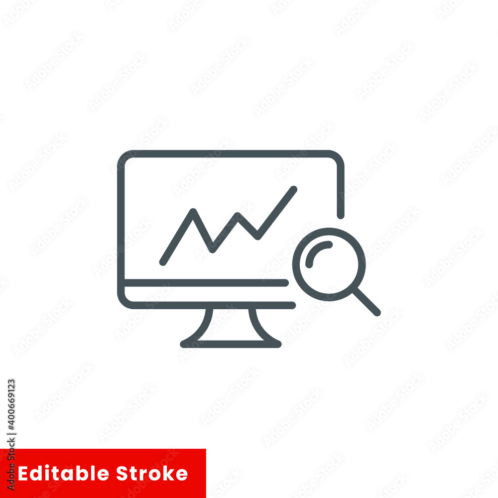 Analytics, computer, graph, statistics icon, line style. Graph analytics, customers, products, operations, and devices. Editable stroke vector illustration EPS 10 Analytics, computer, graph, statistics icon, line style. Graph analytics, customers, products, operations, and devices. Editable stroke vector illustration EPS 10
