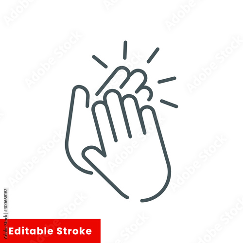 Applause icon. Clap, plaudits, standing ovation symbol. Flat design. Stock - Editable stroke vector illustration eps 10
