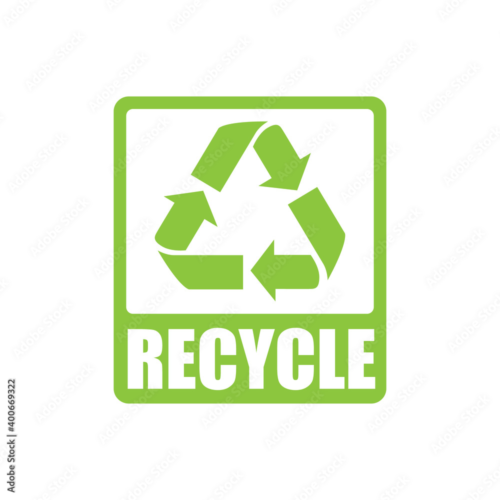Vector Isolated Green Recycle Label Vector Isolated Green Recycle Label