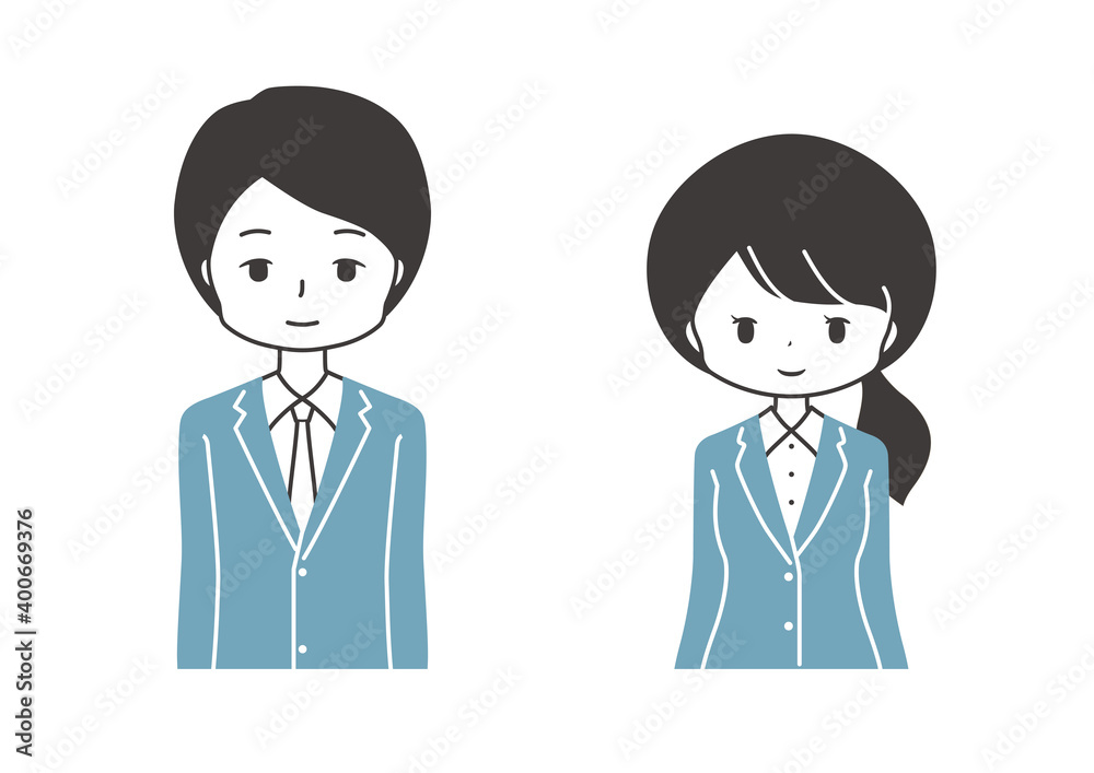 ビジネス　会社員　にっこり　[上半身]