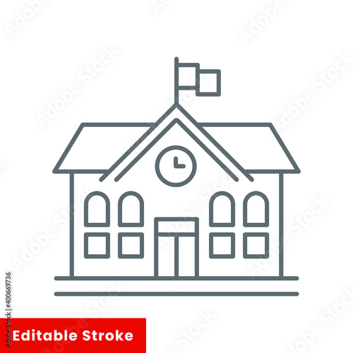 Education and School line icons for building and university sign, vector graphics, a linear pattern on a white background, editable stroke vector illustration eps 10