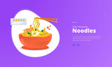 Delicious food noodles illustration concept