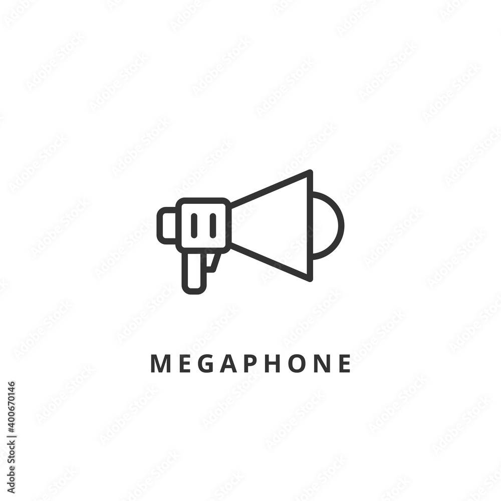 Megaphone icon vector illustration. Megaphone icon outline design. Megaphone icon vector illustration. Megaphone icon outline design.