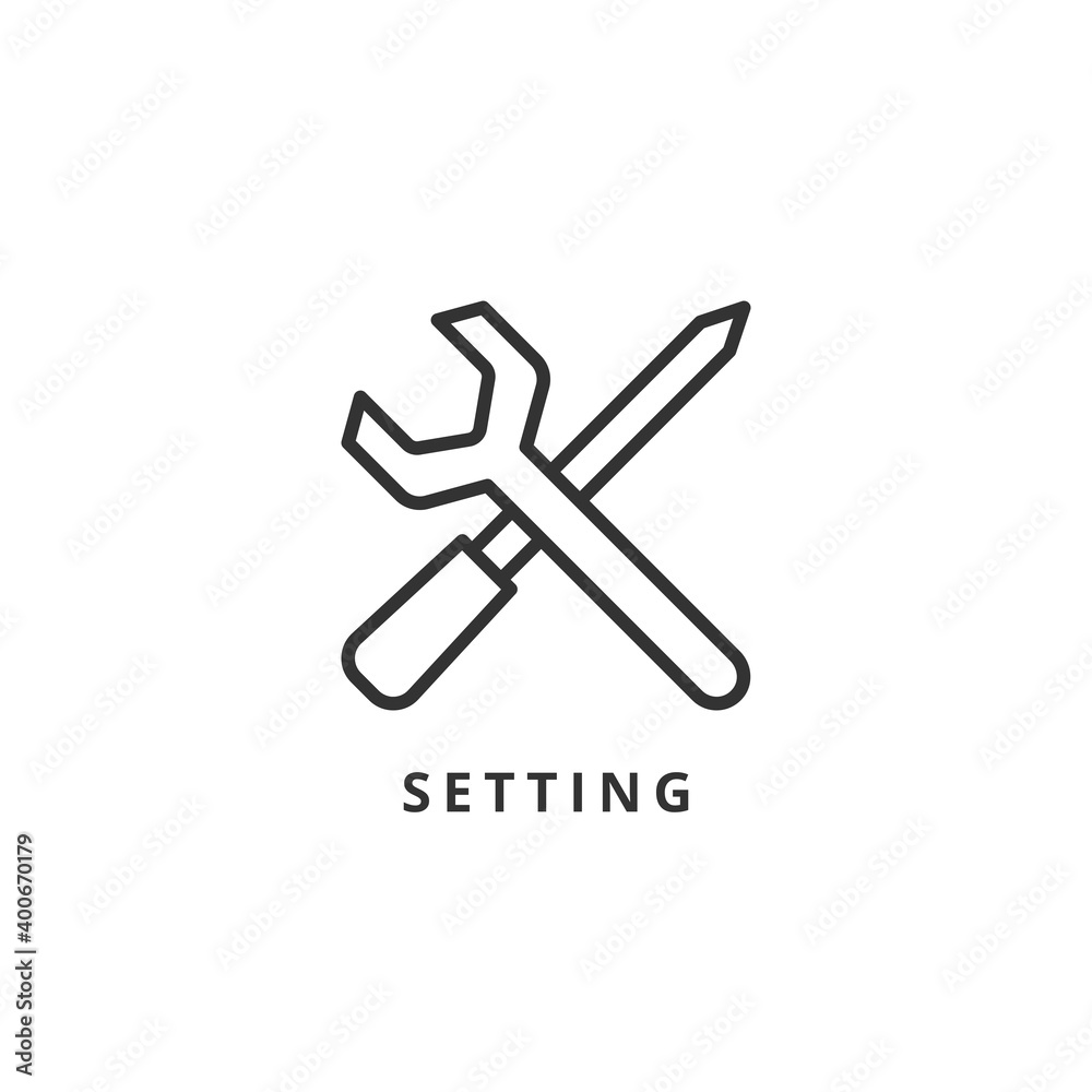 setting icon vector illustration. setting icon outline design. setting icon vector illustration. setting icon outline design.