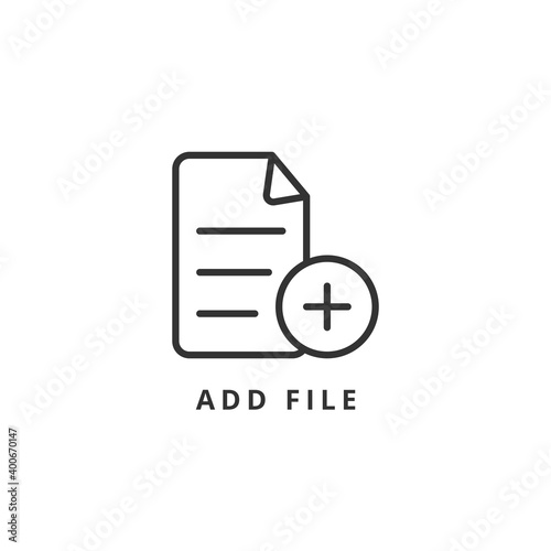 add file icon vector illustration. add file icon outline design. © Yaprativa
