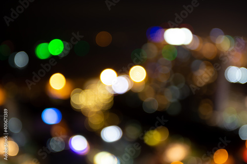 Bokeh background, abstract night cityscape blur background