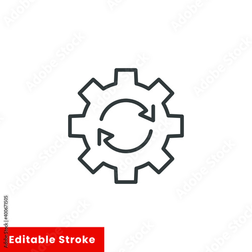 Update system icon vector. thin line web symbol on white background - editable stroke vector illustration eps10