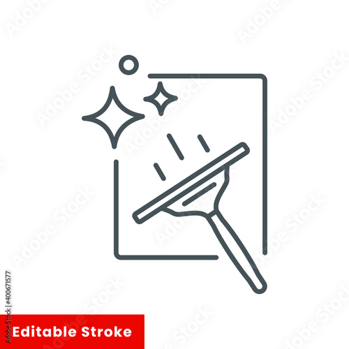 clean surface icon, easy cleaning, thin line symbol on white background - editable stroke vector illustration eps 10