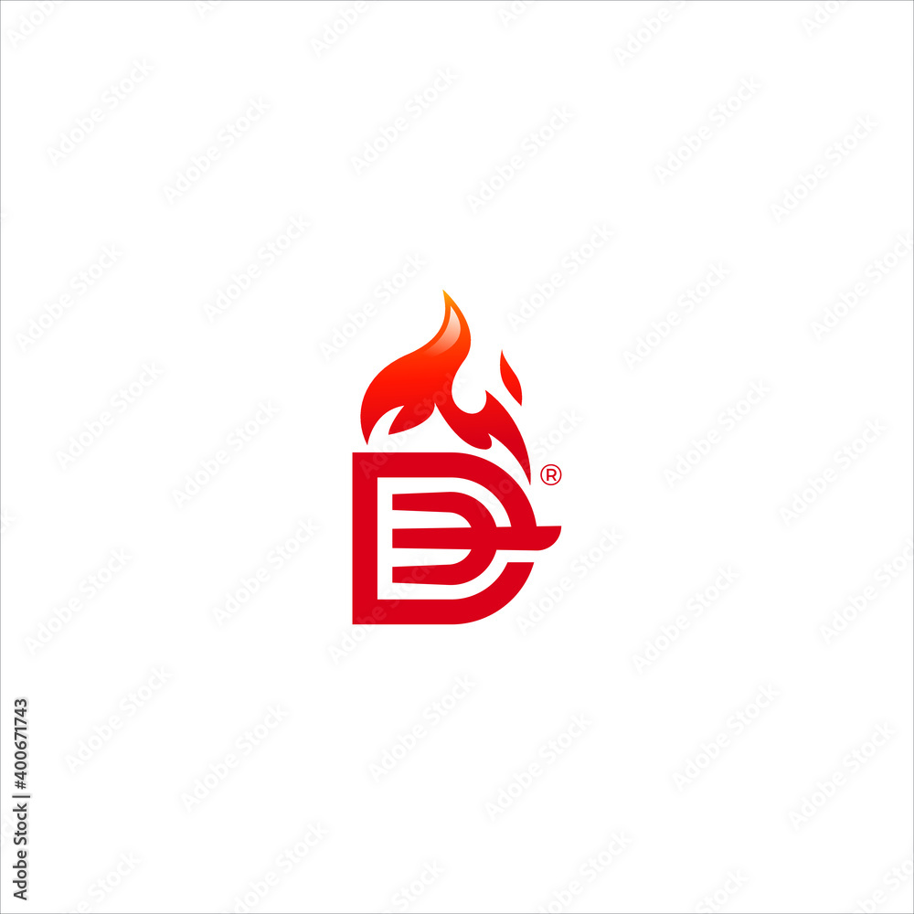 fire roasted letter D logo concept for food business fire roasted letter D logo concept for food business