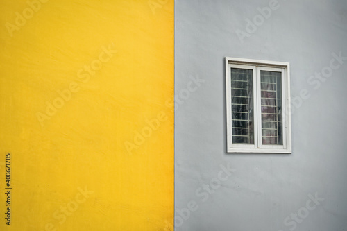 Wallpaper Mural Outdoor wall yellow and gray color with window Torontodigital.ca