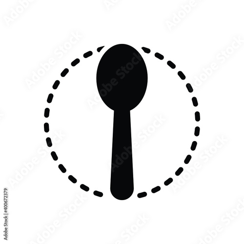 Black solid icon for spoon

