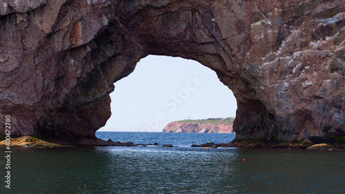 Perce Rock, Perce, Gaspe, Peninsula, Quebec, Canada Perce Rock is one of the world's largest natural arches located in water. 