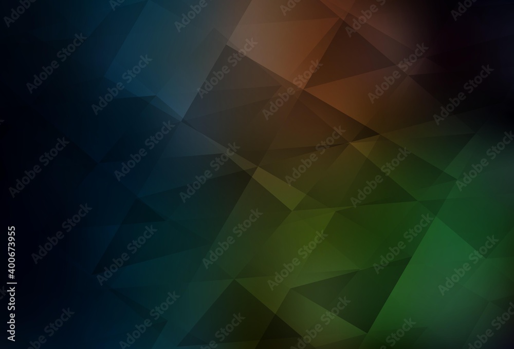 Obraz premium Dark Green, Red vector gradient triangles template.
