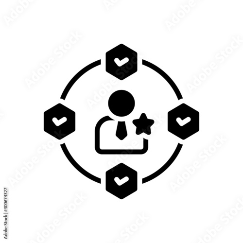 Black solid icon for experience
