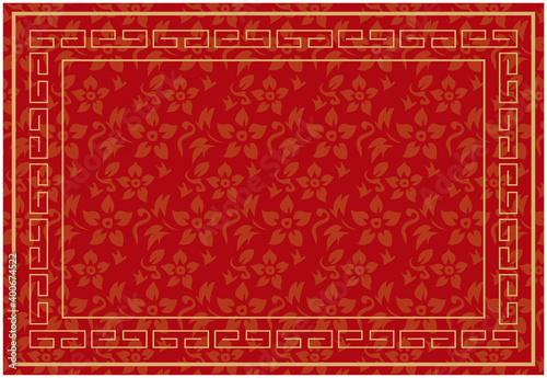 中華　和風　フレーム枠　背景