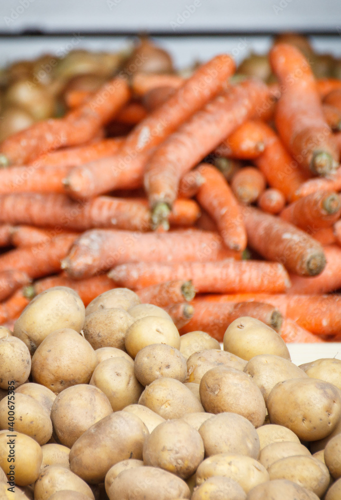 Fresh vegetables on stall at bazaar. Healthy eating Fresh vegetables on stall at bazaar. Healthy eating