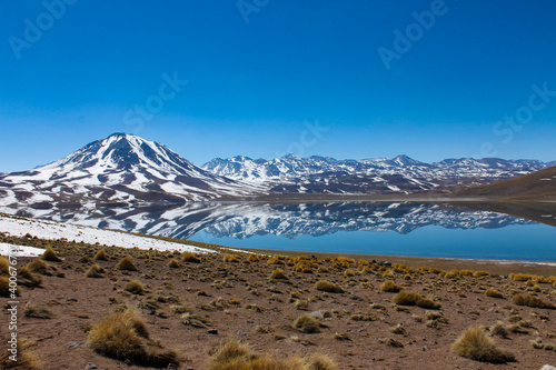 laguna altiplanica Miscanti, Chile, San Pedro de Atacama photo