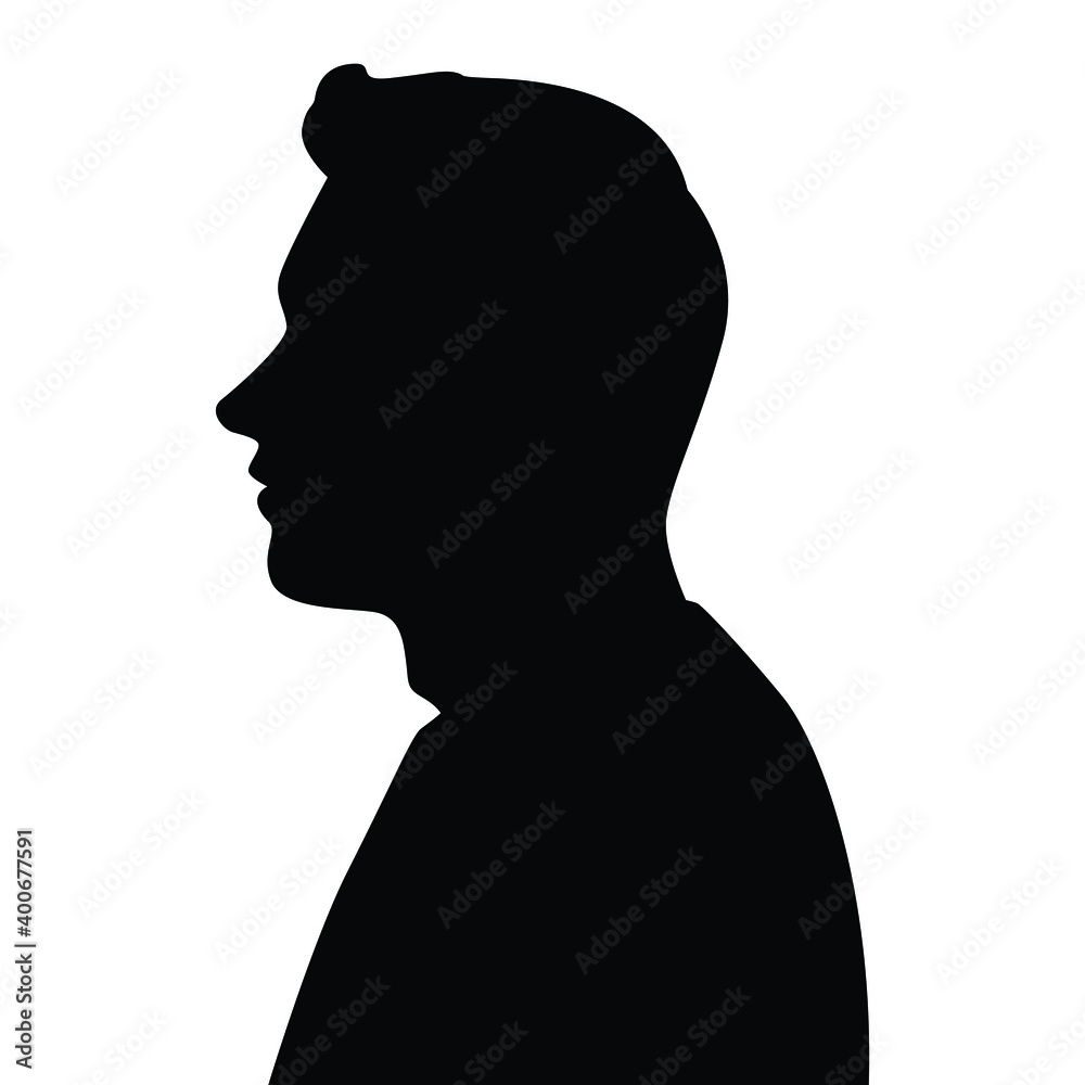 A man silhouette vector, black and white people.