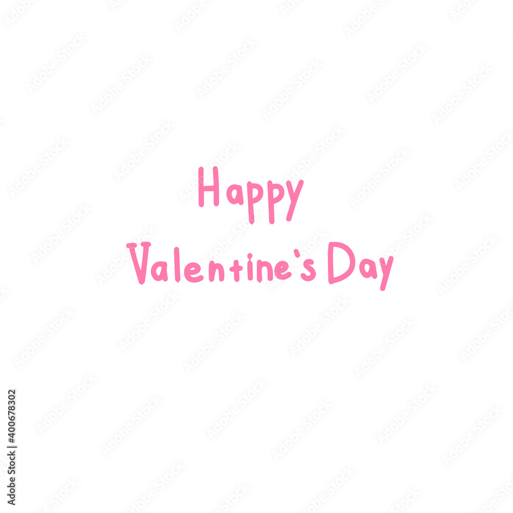 Happy Valentine's Day lettering is pink. Vector lettering pink. 