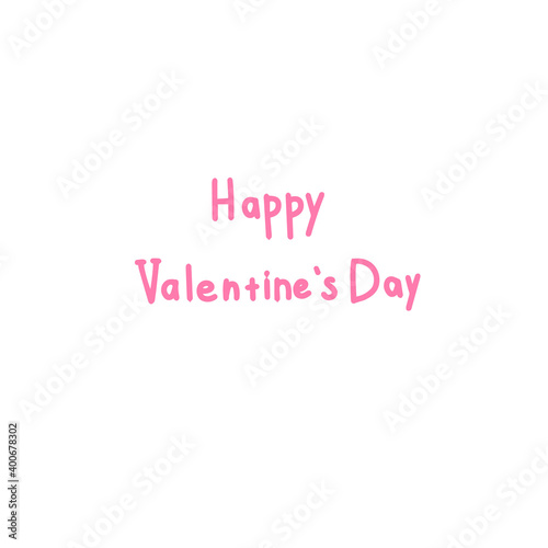 Happy Valentine's Day lettering is pink. Vector lettering pink. 