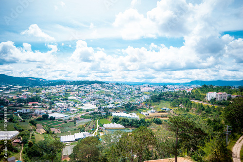 Dalat tourist city seen from above