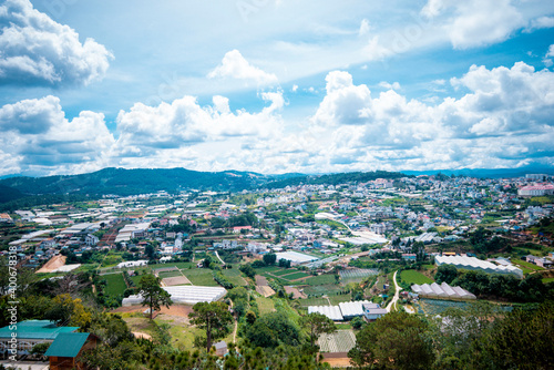 Dalat tourist city seen from above