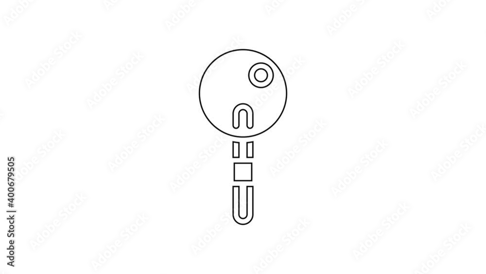 Black line Lollipop icon isolated on white background. Food, delicious symbol. 4K Video motion graphic animation Black line Lollipop icon isolated on white background. Food, delicious symbol. 4K Video motion graphic animation