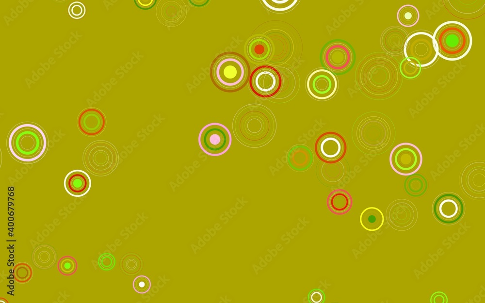 Light Pink, Green vector texture with disks.