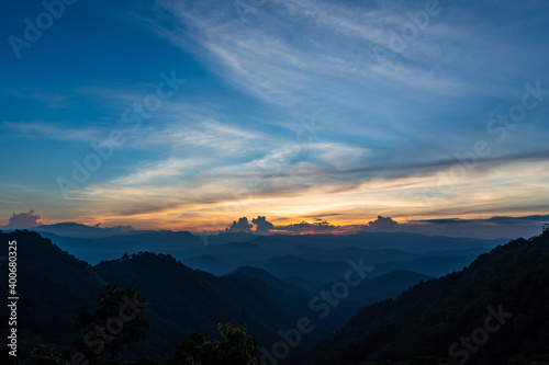 Sunset at Samoeng view point  Chiangmai  Thailand