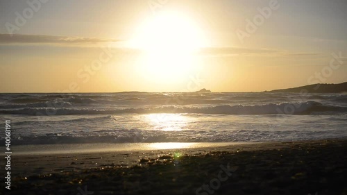 magnificent and sublime sunset sea of Corsica's island of beauty in summer with nobody without tourists