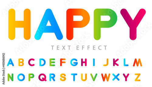 Vector font and alphabet. Abc, english letters. Vector of colorful layered font and alphabet. Cute Color alphabet. Hand drawing font for children. Flat isolated vector illustration. a to z letters.