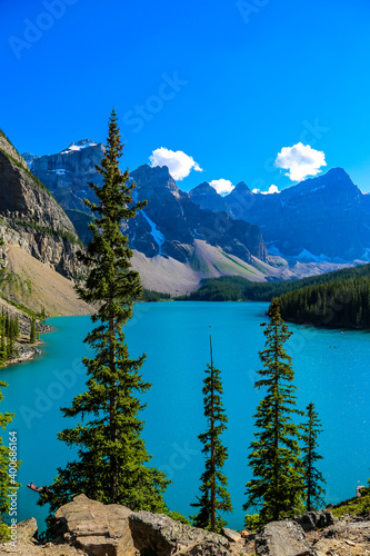 The beautiful Moraine Lake in Banff National Park