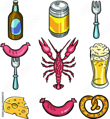 Beer. hand drawing set. Vector illustration