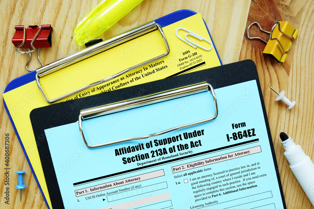 form-i-864ez-affidavit-of-support-under-section-213a-of-the-act-stock