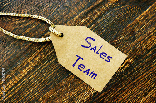Financial concept about Sales Team with phrase on the sheet.