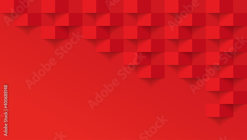 Red abstract modern square texture background, 3d paper art style that looks creased design