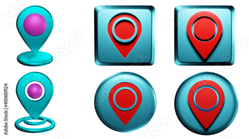 icon check in 3D pack six photo white background