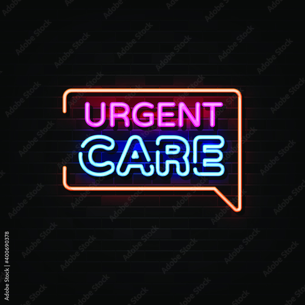 Urgent Care  Neon Signs Vector. Design Template Neon Style