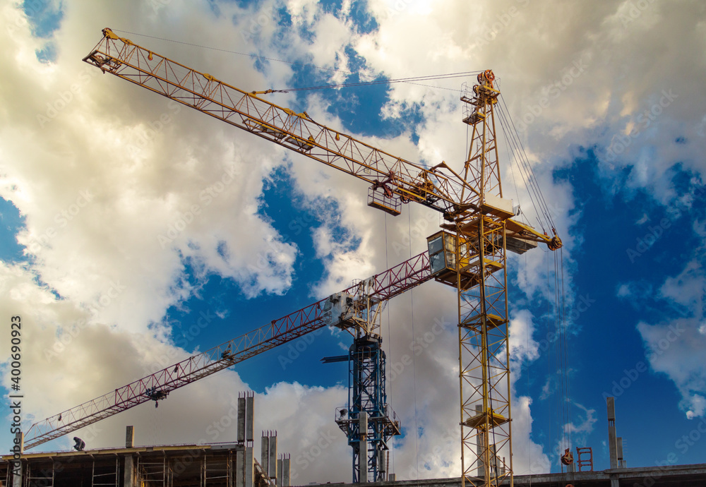 Crane at a house construction Crane at a house construction