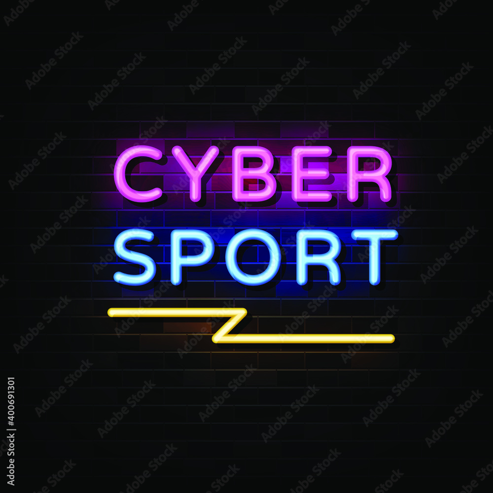 Cyber Sport Neon Signs Vector. Design template neon sign