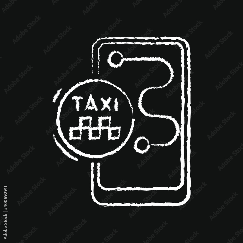 Obraz premium chalk icon, mobile application icon, taxi call