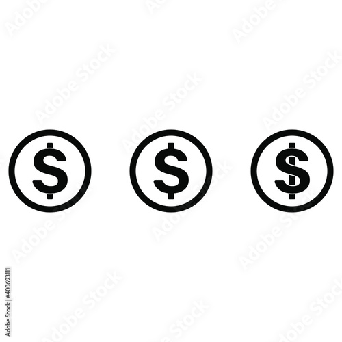 dollar currency icon. dollar vector. editable colors. Eps 10