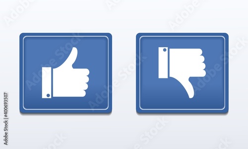 Thumbs up and thumbs down. Like and dislike. Illustration vector