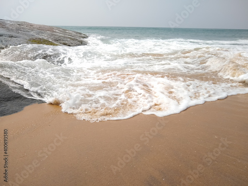 Waves on the beach seascape view  Kurumpanai beach in Tamilnadu  India