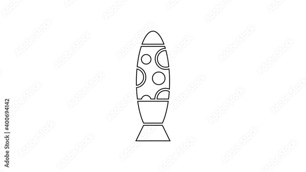 Black line Floor lamp icon isolated on white background. 4K Video motion graphic animation Black line Floor lamp icon isolated on white background. 4K Video motion graphic animation