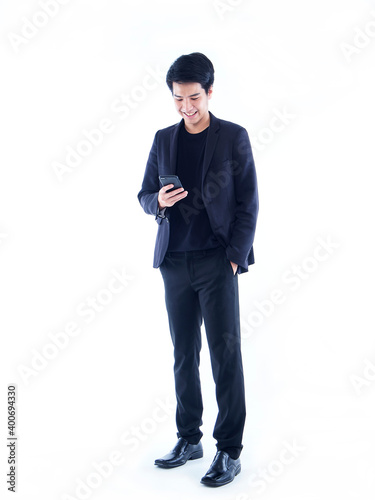Young businessman with mobile phone