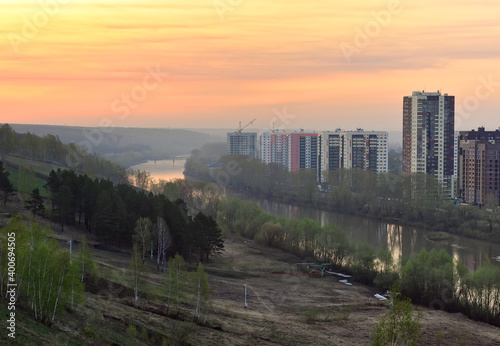 Dawn on the Bank of the Ini in Novosibirsk