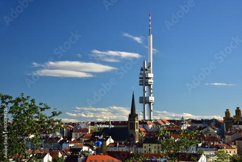 Zizkov Television Tower is located in the city of Prague, Central Bohemia, Czech Republic, and it is a transmitter tower built in 20th century.