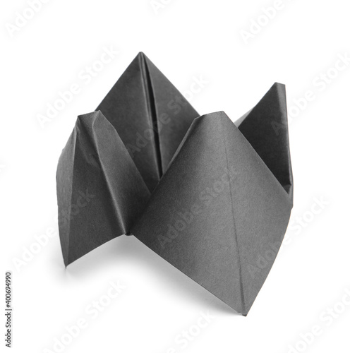 Paper cootie catcher for fortune telling game on white background photo