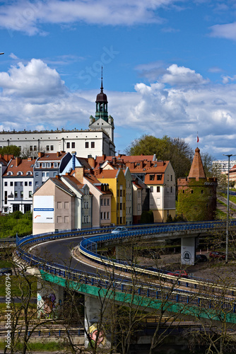 Szczecin, panorama of the city with a view of the castle 